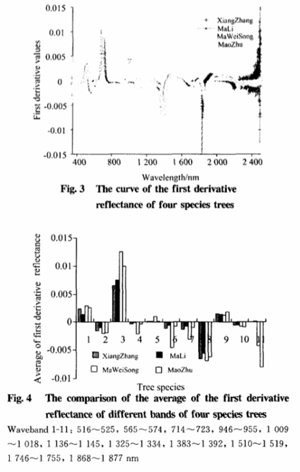 基于葉片高光譜特性分析的樹種識別方法3